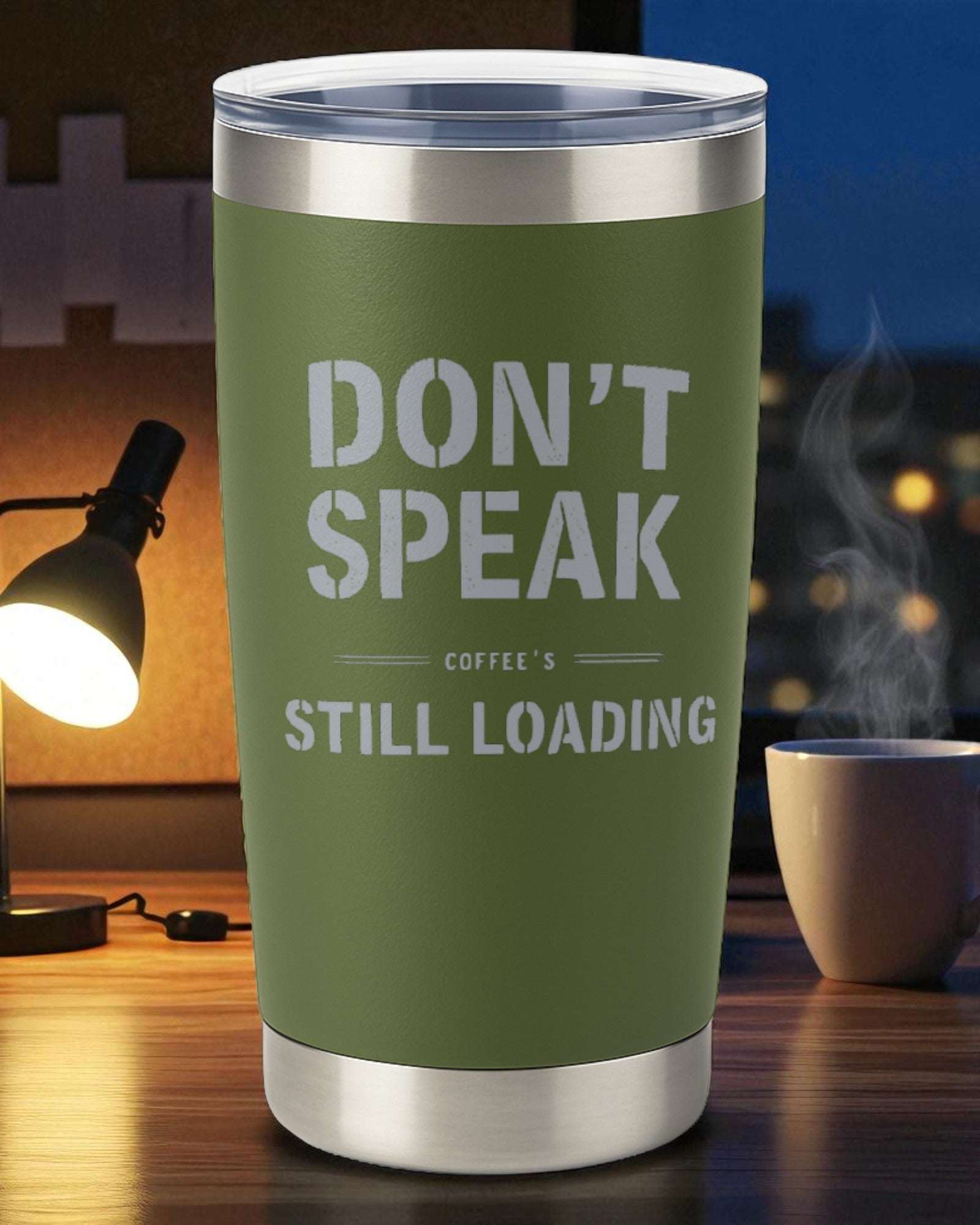 Don’t Speak — Coffee’s Still Loading – Introvert Tumbler Ctrl-Alt-Engrave