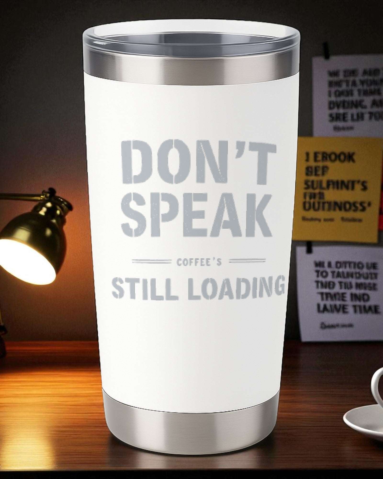 Don’t Speak — Coffee’s Still Loading – Introvert Tumbler Ctrl-Alt-Engrave