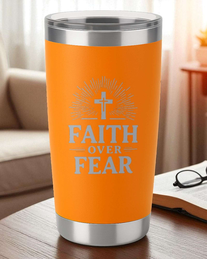Faith Over Fear – 20oz Engraved Tumbler – 2x2 Magnetic Canvas Art | Ctrl‑Alt‑Engrave