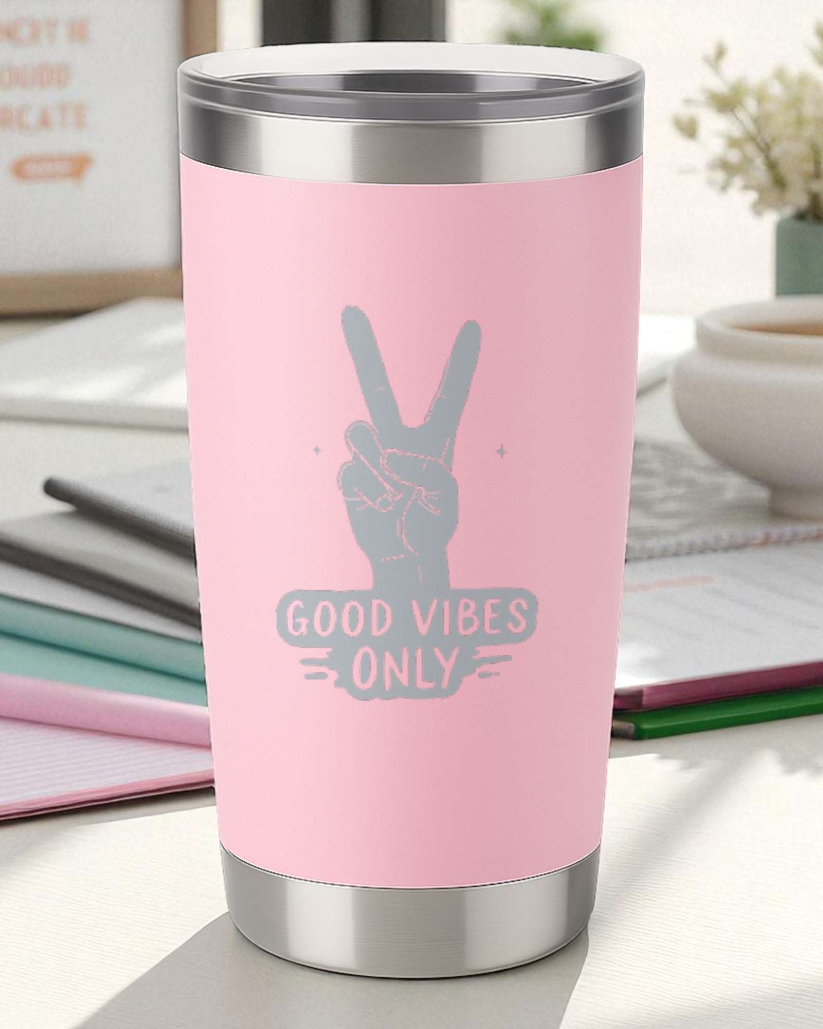 Good Vibes Only – Positive Vibe Tumbler Ctrl-Alt-Engrave