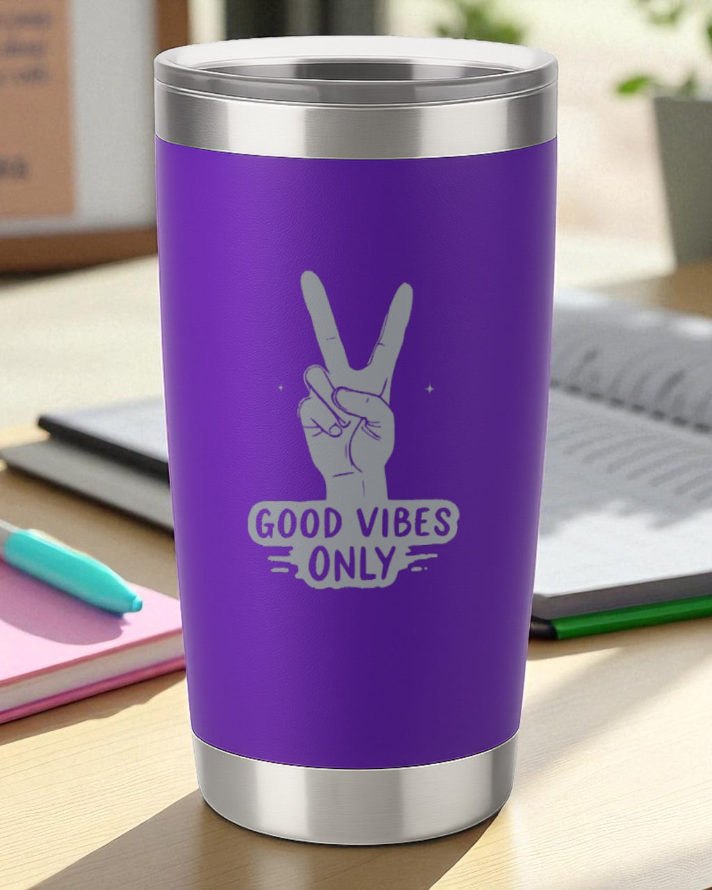 Good Vibes Only – Positive Vibe Tumbler Ctrl-Alt-Engrave