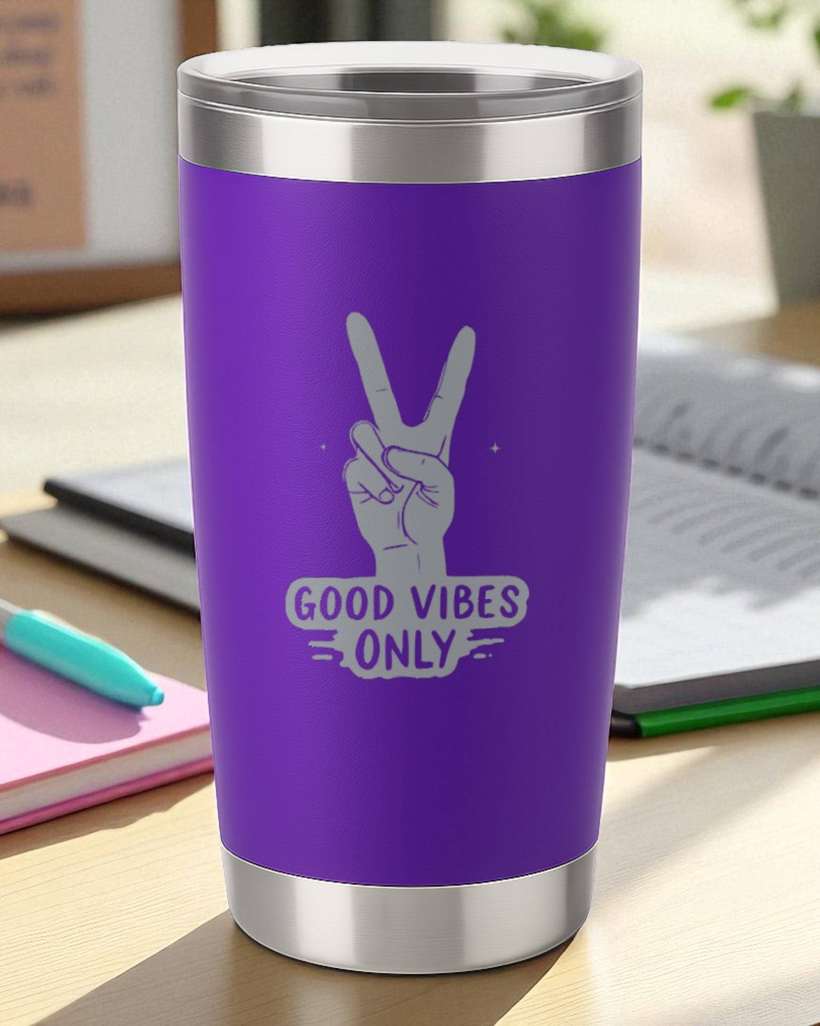 Good Vibes Only – Positive Vibe Tumbler Ctrl-Alt-Engrave
