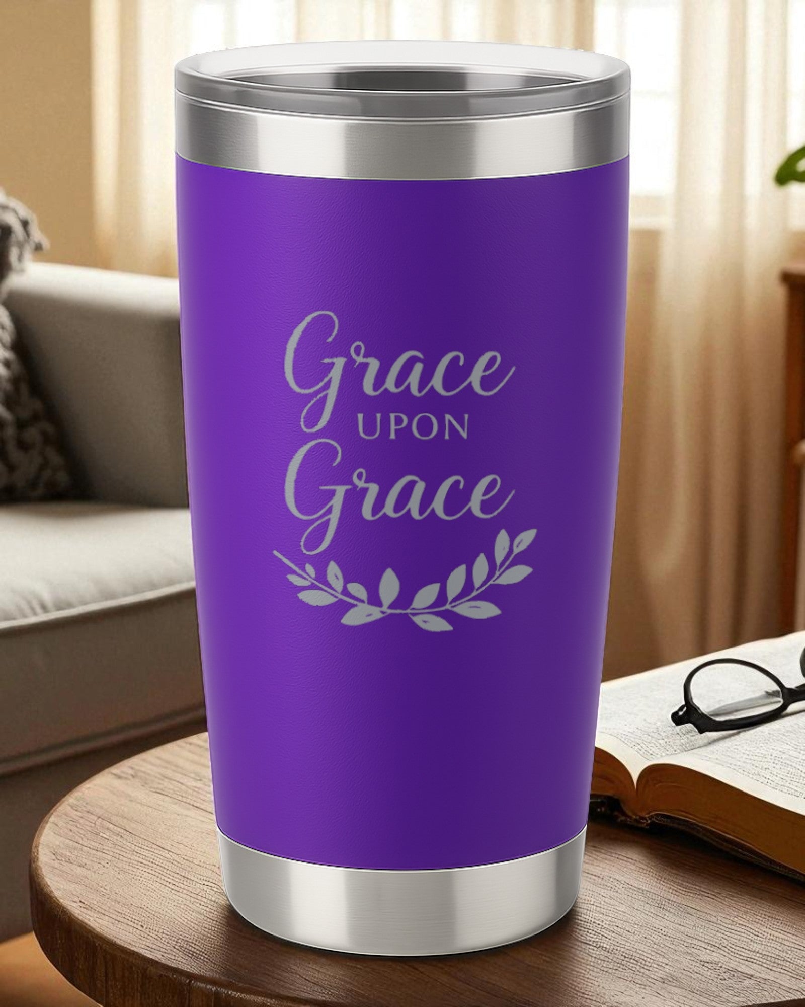 “Grace Upon Grace” – Minimalist Faith Tumbler Ctrl-Alt-Engrave