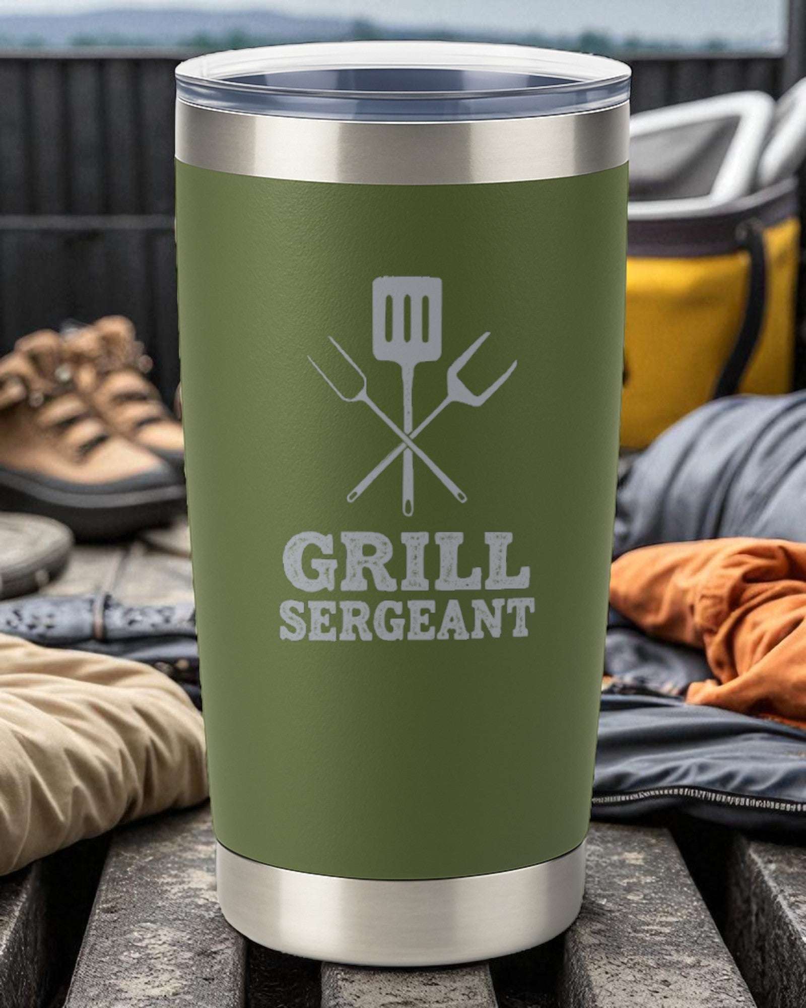BBQ Tumbler – "Grill Sergeant" Ctrl-Alt-Engrave