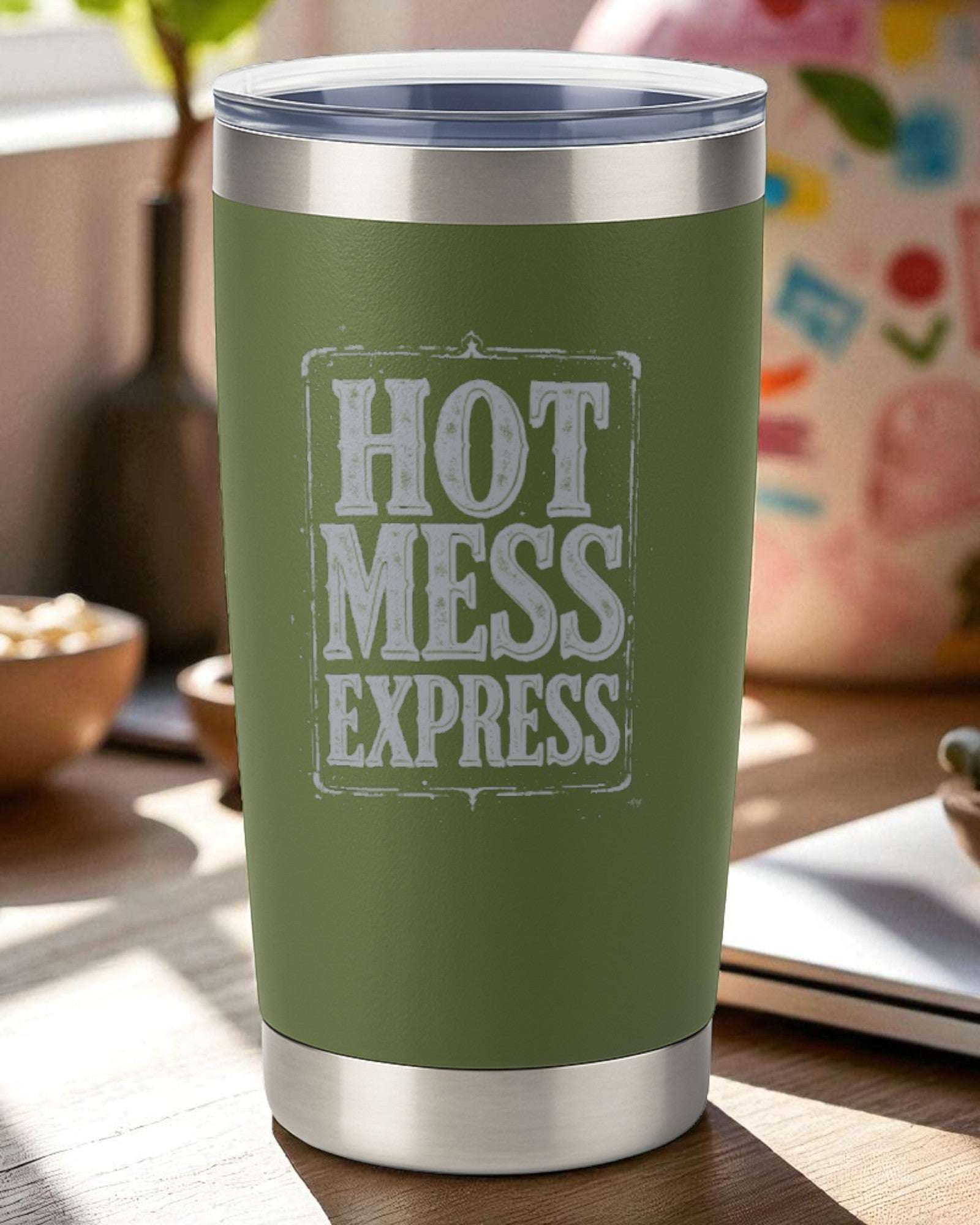 Hot Mess Express – Funny Sarcasm Tumbler Ctrl-Alt-Engrave