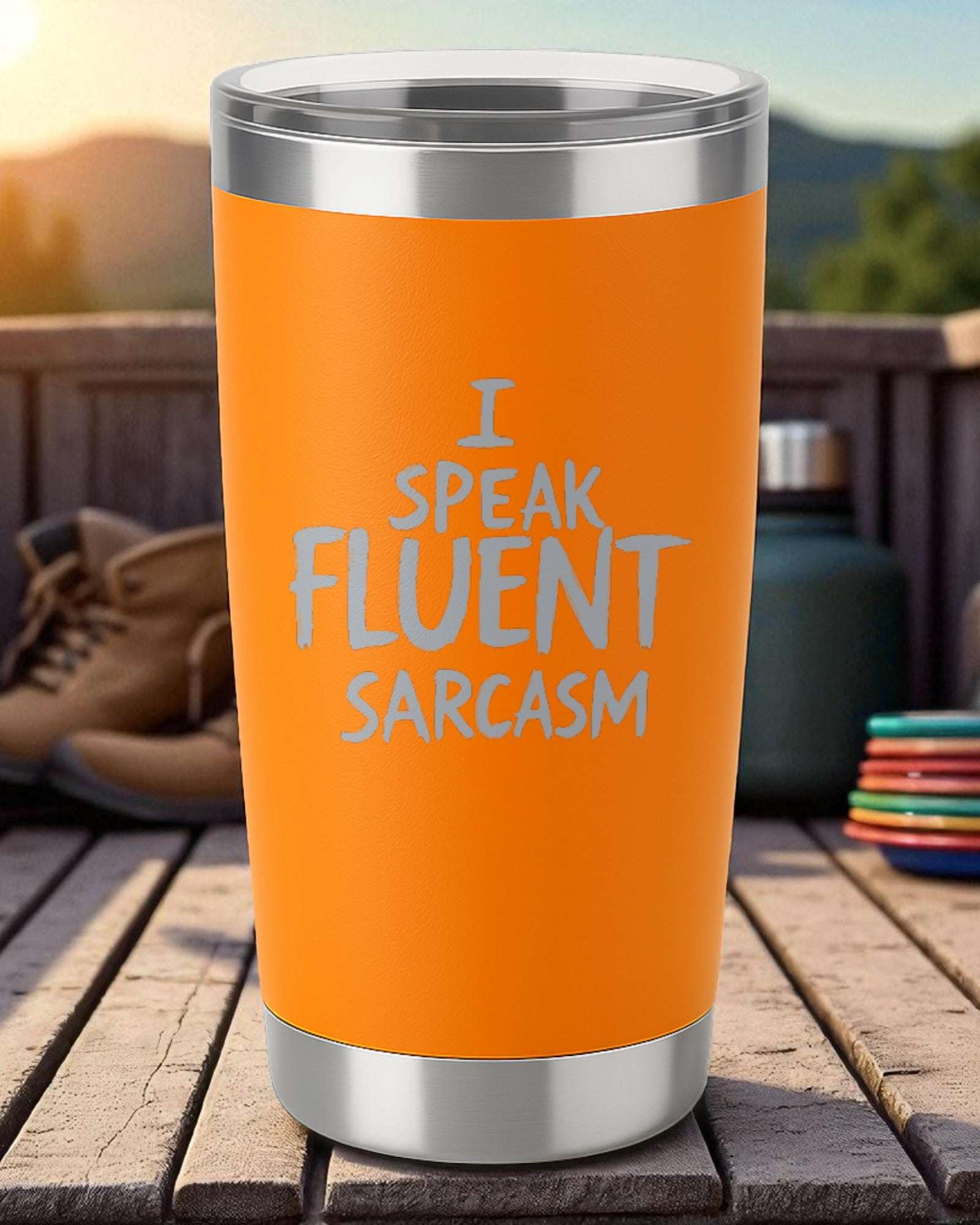 I Speak Fluent Sarcasm – Bold Statement Tumbler Ctrl-Alt-Engrave