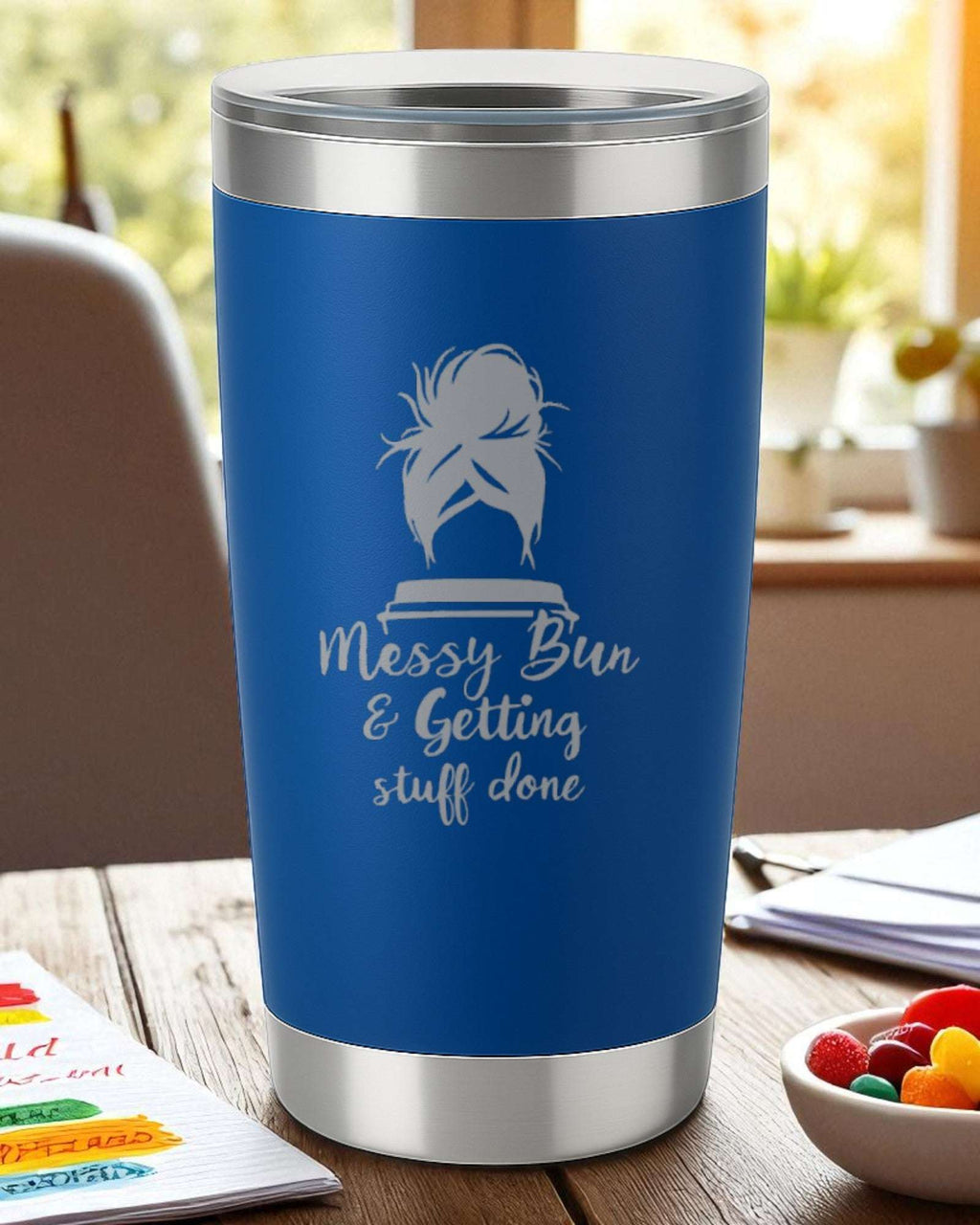 Messy Bun & Getting Stuff Done – Productivity Tumbler Ctrl-Alt-Engrave
