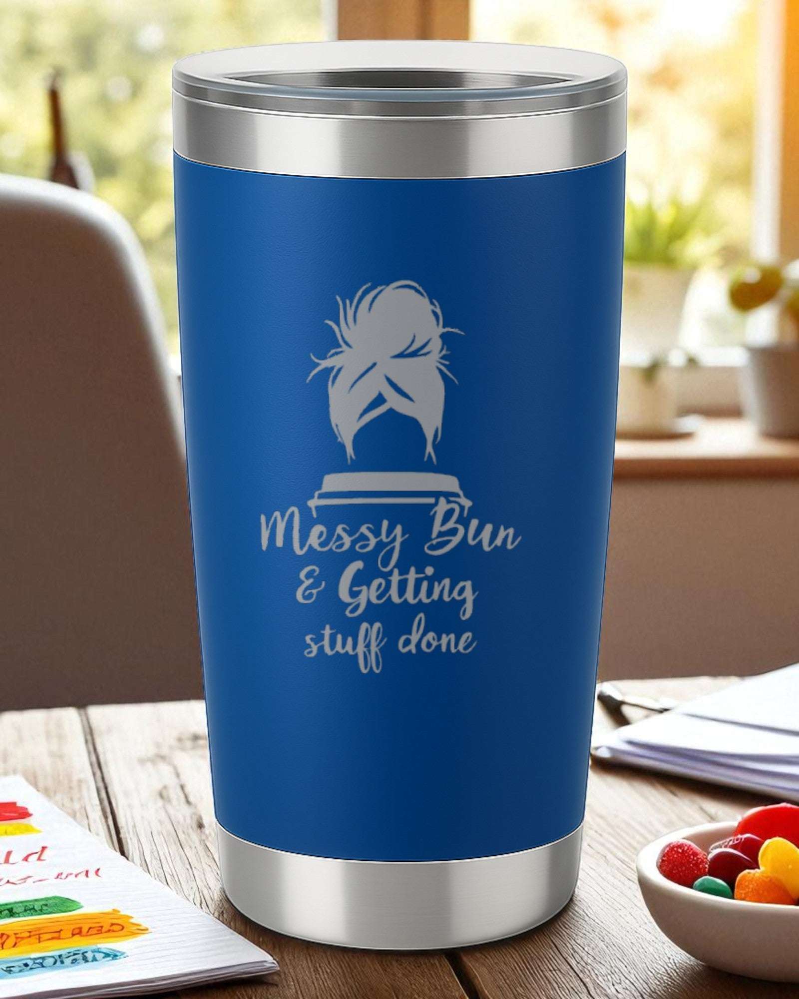 Messy Bun & Getting Stuff Done – Productivity Tumbler Ctrl-Alt-Engrave