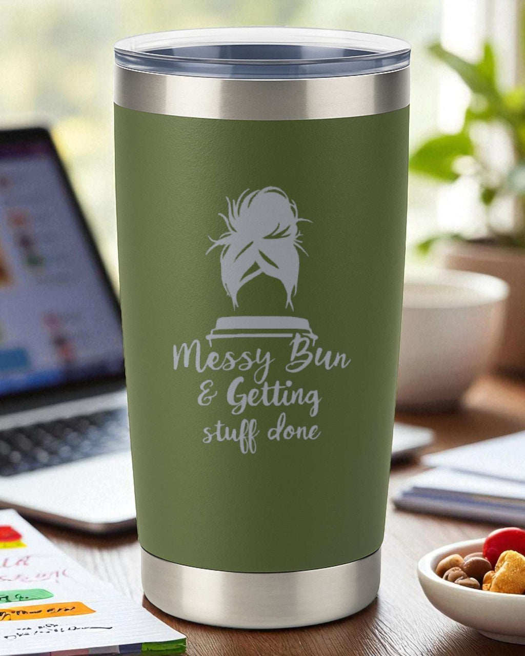 Messy Bun & Getting Stuff Done – Productivity Tumbler Ctrl-Alt-Engrave