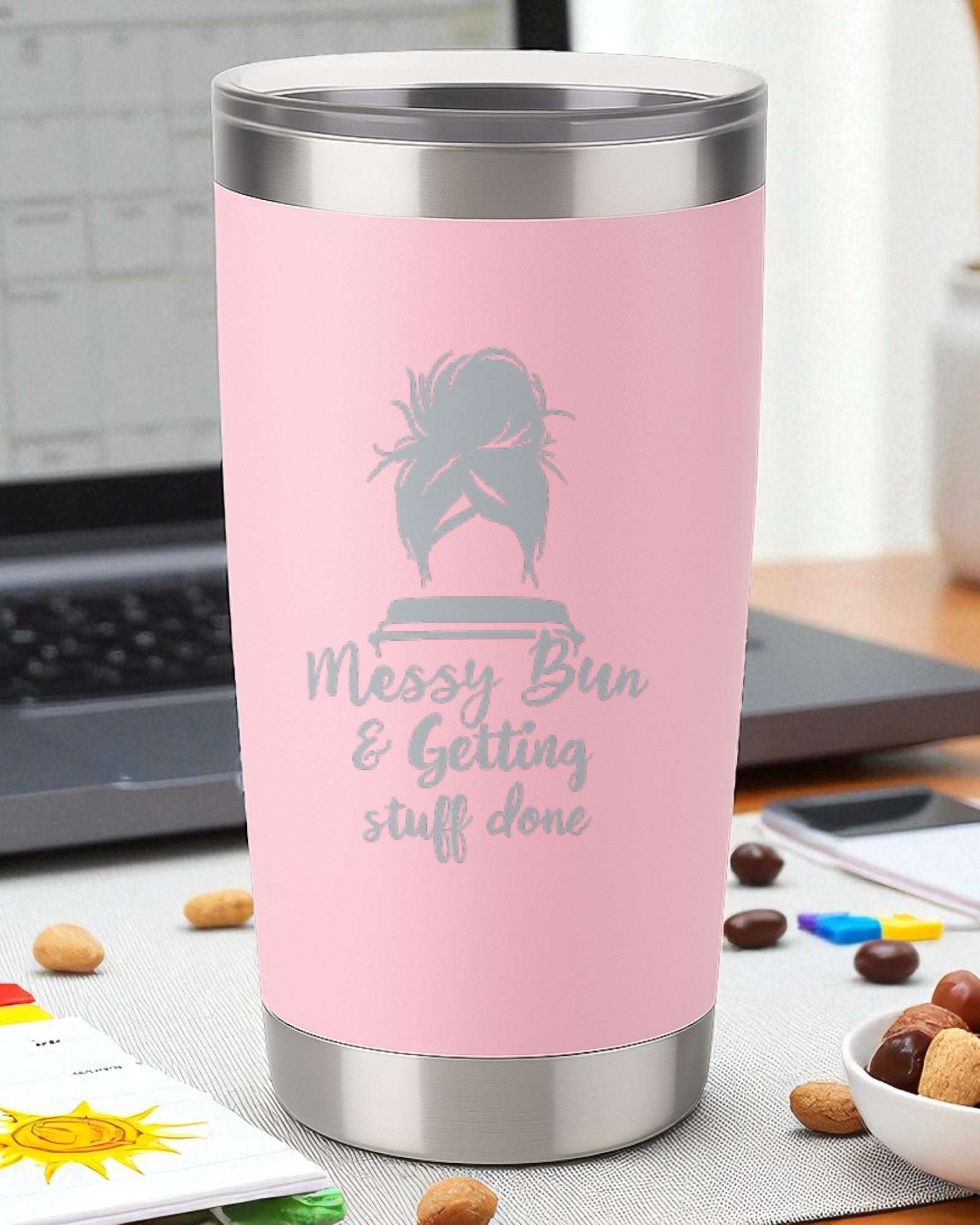 Messy Bun & Getting Stuff Done – Productivity Tumbler Ctrl-Alt-Engrave