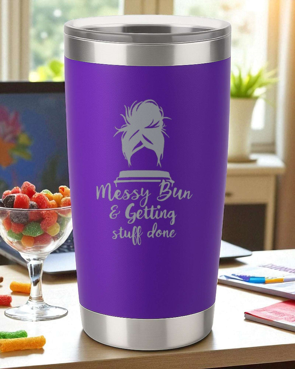 Messy Bun & Getting Stuff Done – Productivity Tumbler Ctrl-Alt-Engrave