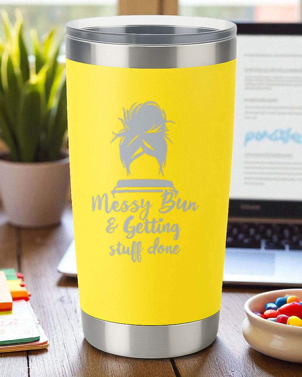 Messy Bun & Getting Stuff Done – Productivity Tumbler Ctrl-Alt-Engrave