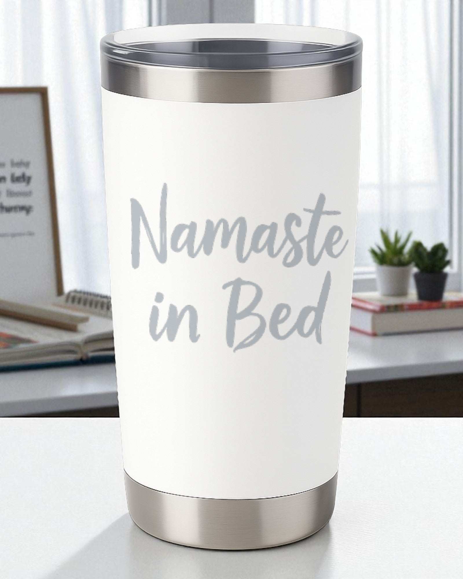 Namaste in Bed – Relaxation Tumbler Ctrl-Alt-Engrave