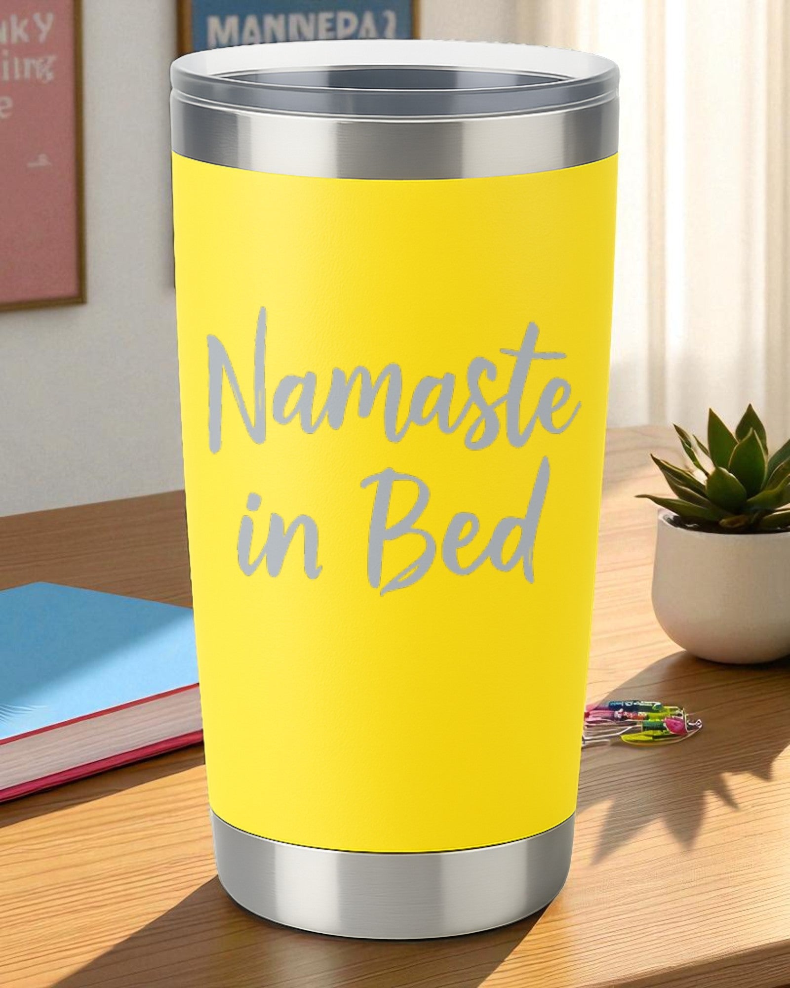 Namaste in Bed – Relaxation Tumbler Ctrl-Alt-Engrave