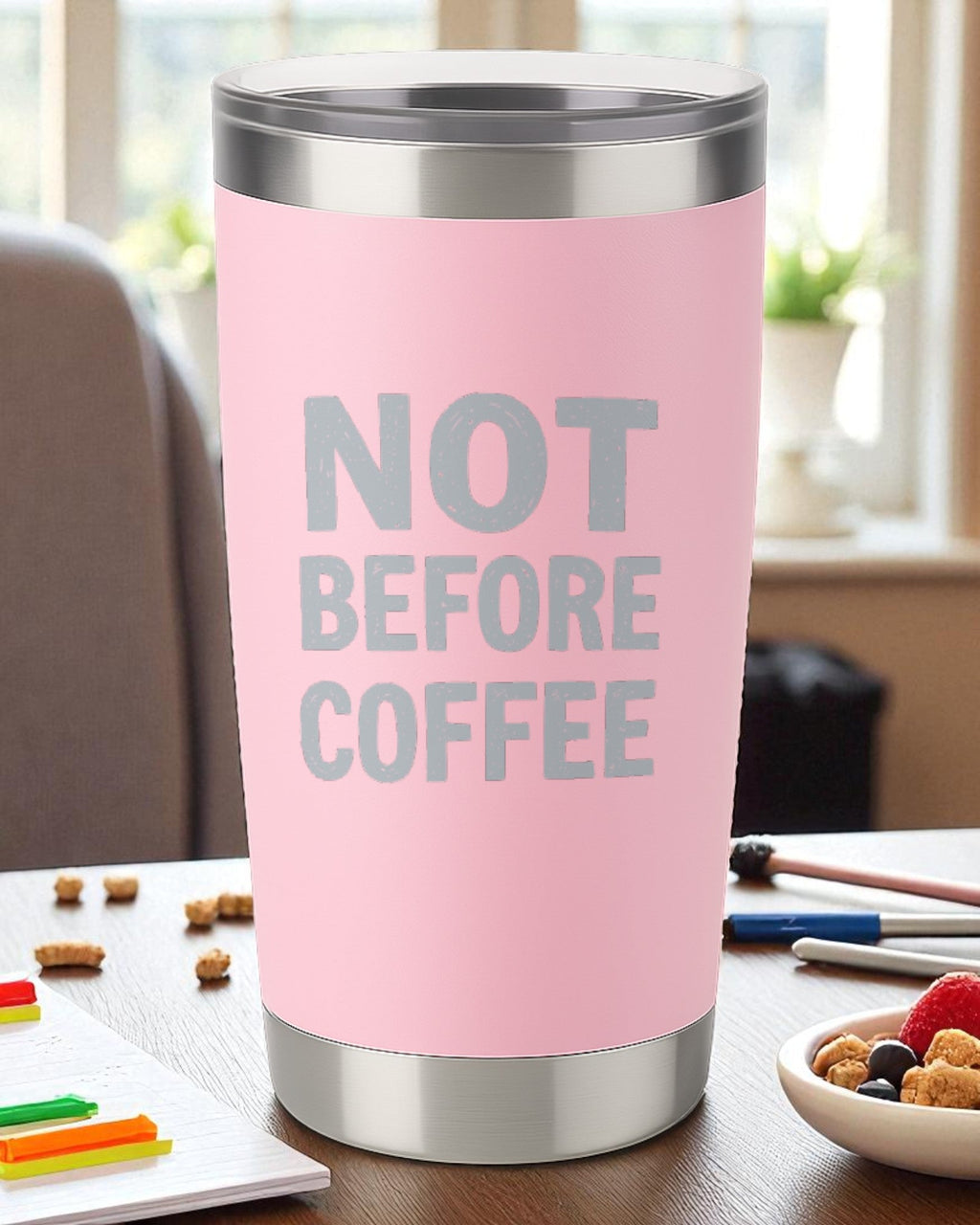 Not Before Coffee – Sarcastic Morning Tumbler Ctrl-Alt-Engrave