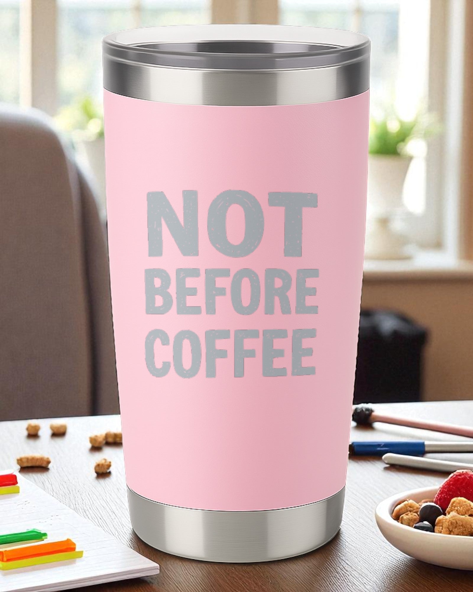 Not Before Coffee – Sarcastic Morning Tumbler Ctrl-Alt-Engrave