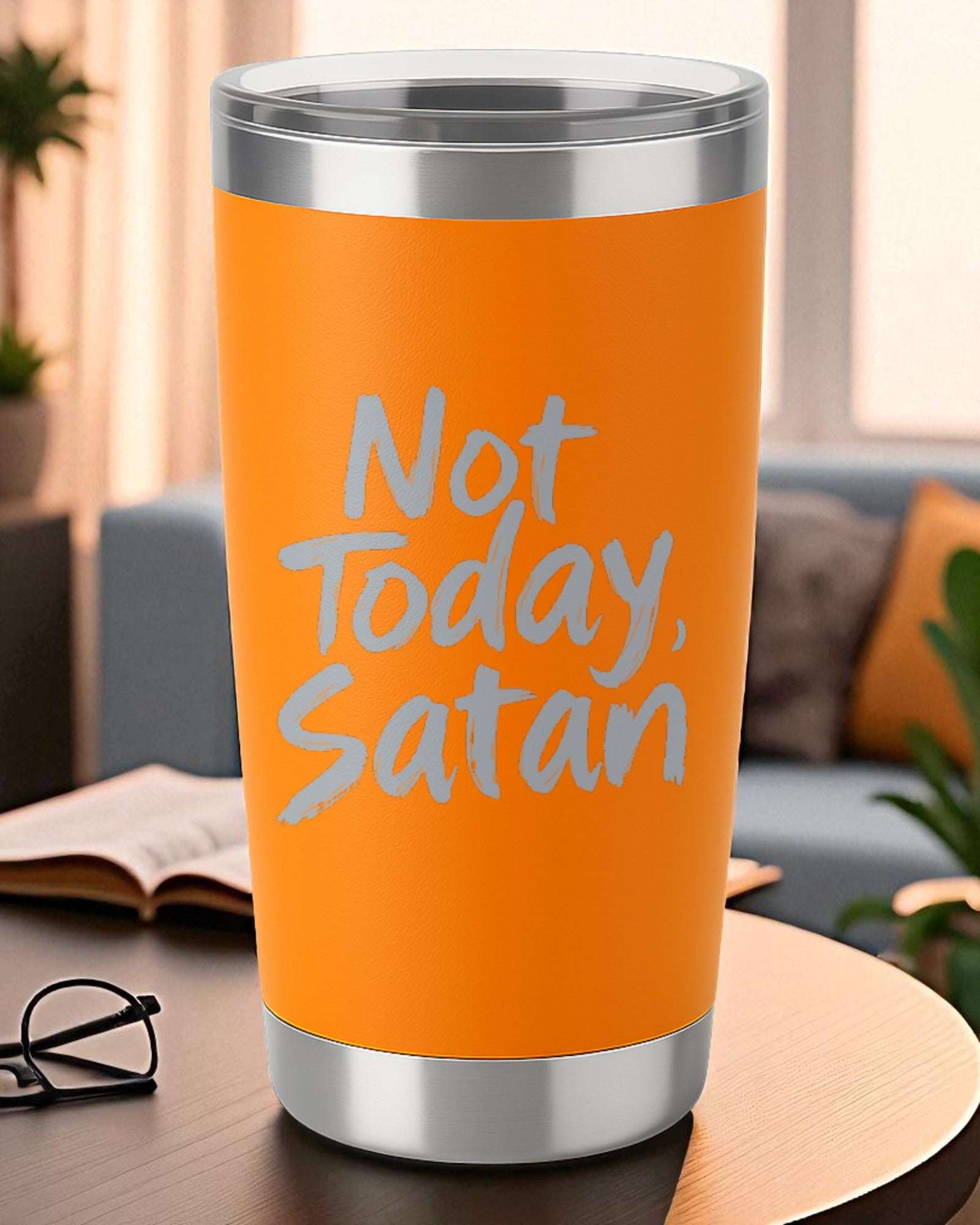 Not Today, Satan – Faith & Sass Tumbler Ctrl-Alt-Engrave