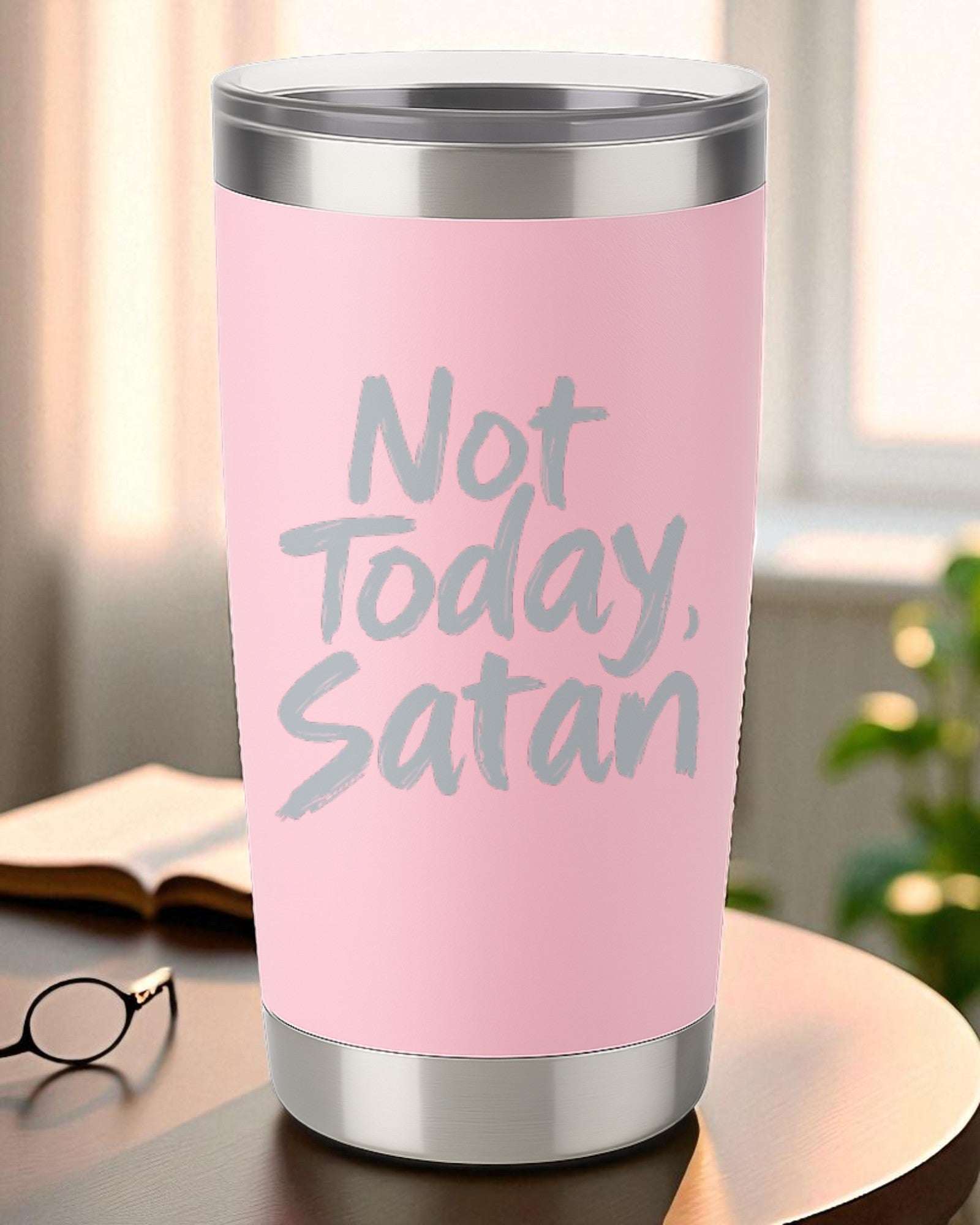 Not Today, Satan – Faith & Sass Tumbler Ctrl-Alt-Engrave