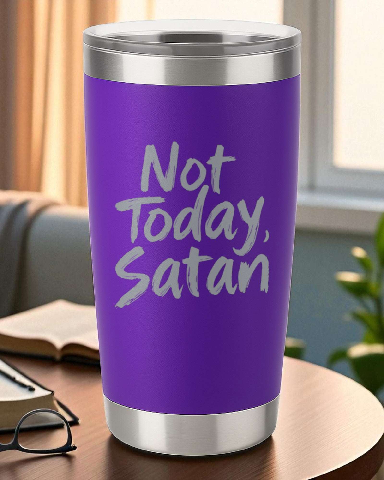 Not Today, Satan – Faith & Sass Tumbler Ctrl-Alt-Engrave