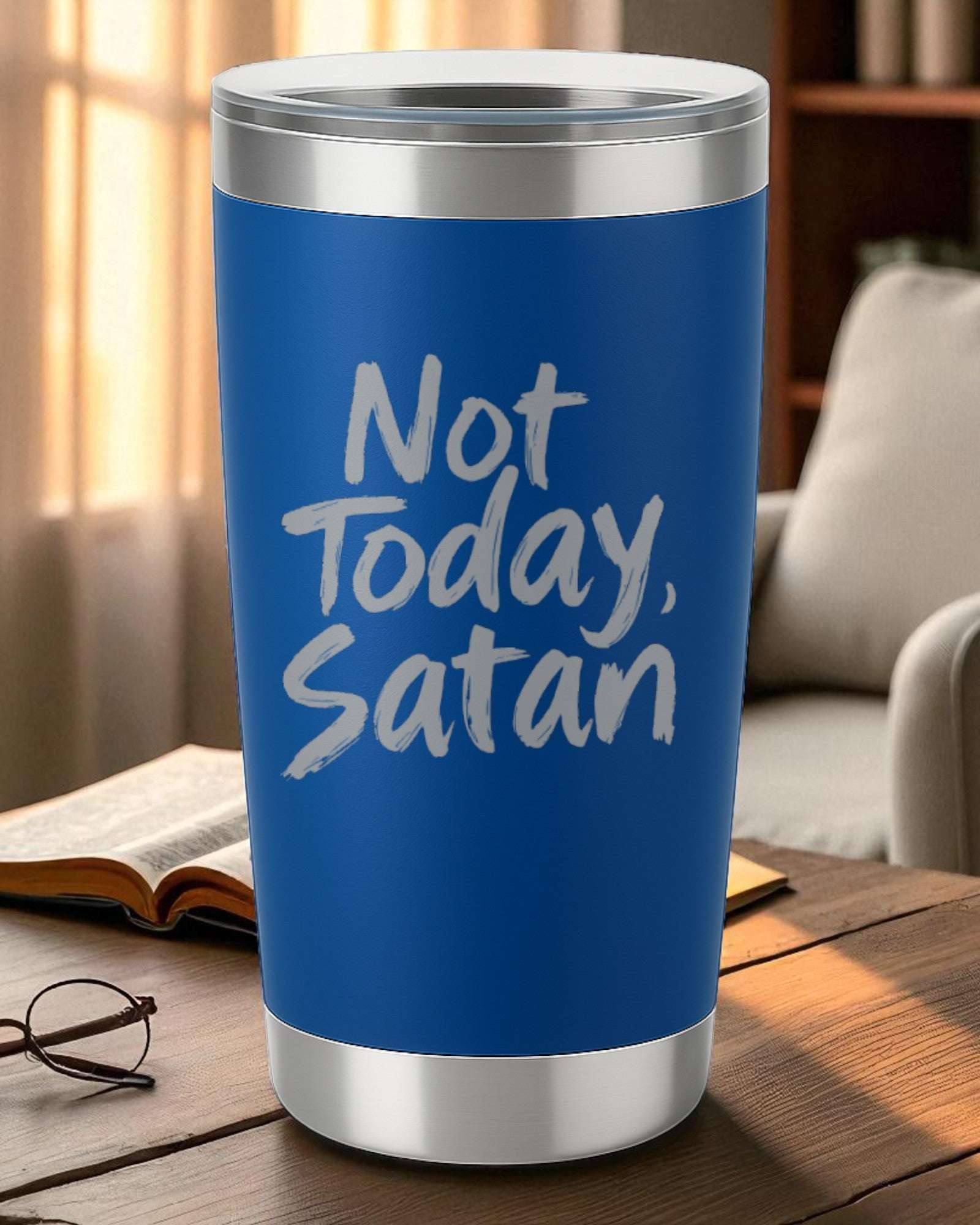 Not Today, Satan – Faith & Sass Tumbler Ctrl-Alt-Engrave