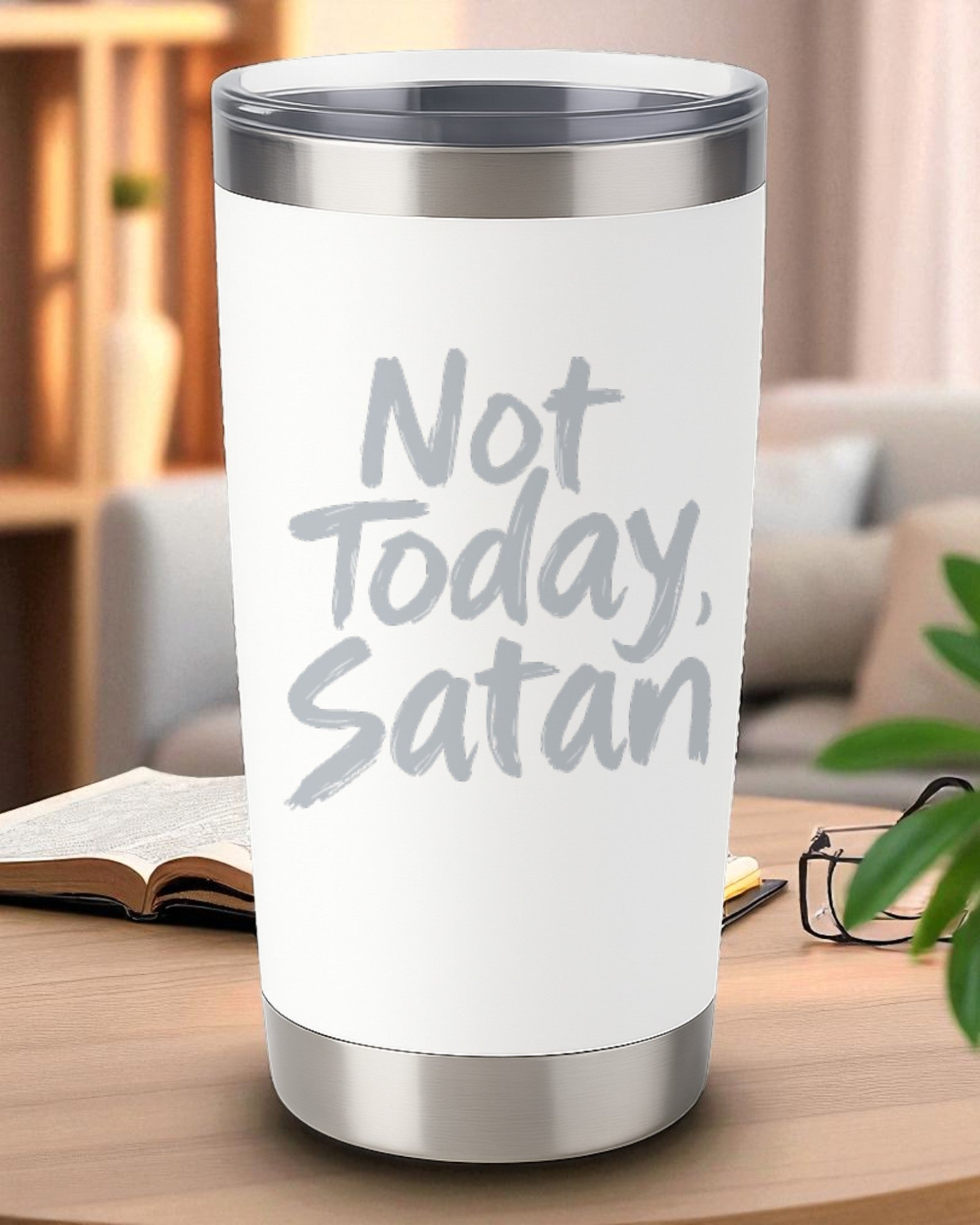 Not Today, Satan – Faith & Sass Tumbler Ctrl-Alt-Engrave