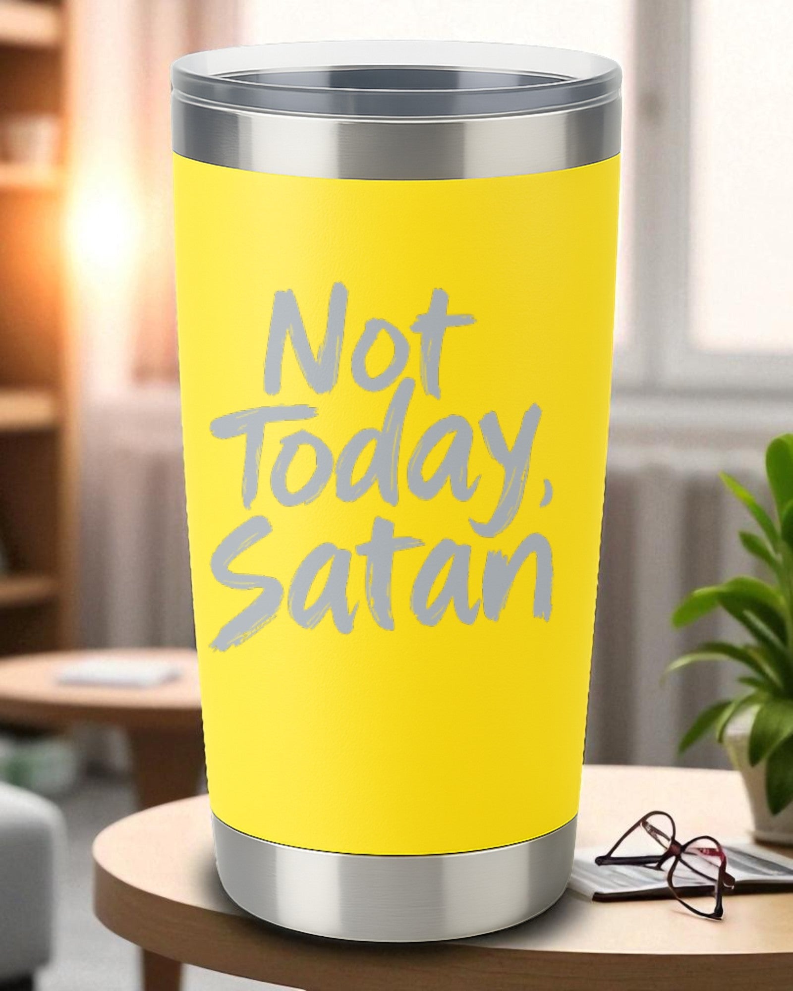 Not Today, Satan – Faith & Sass Tumbler Ctrl-Alt-Engrave