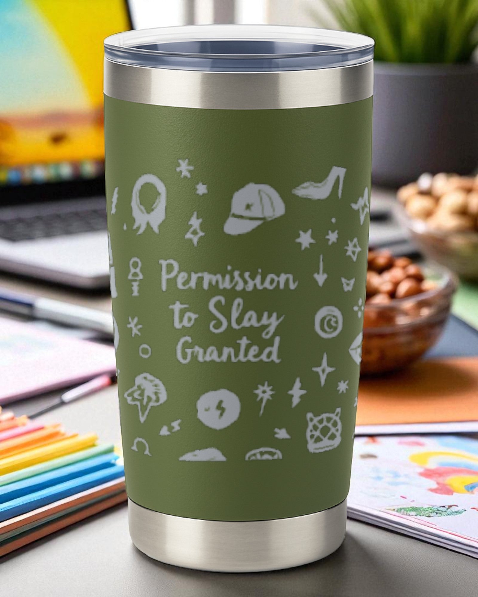 Permission to Slay Granted – Confidence Tumbler Ctrl-Alt-Engrave