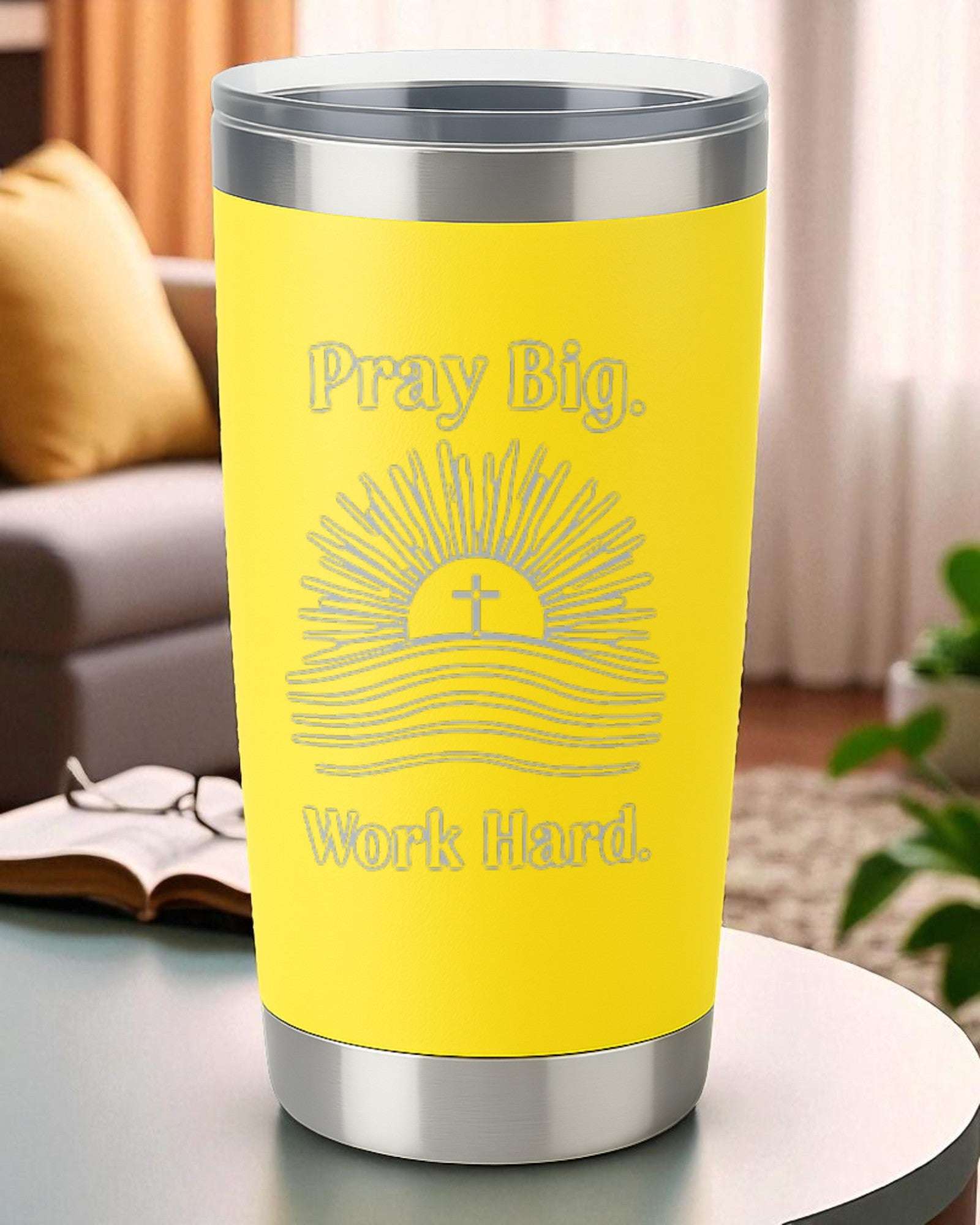 “Pray Big. Work Hard.” – Faith Hustle Tumbler Ctrl-Alt-Engrave