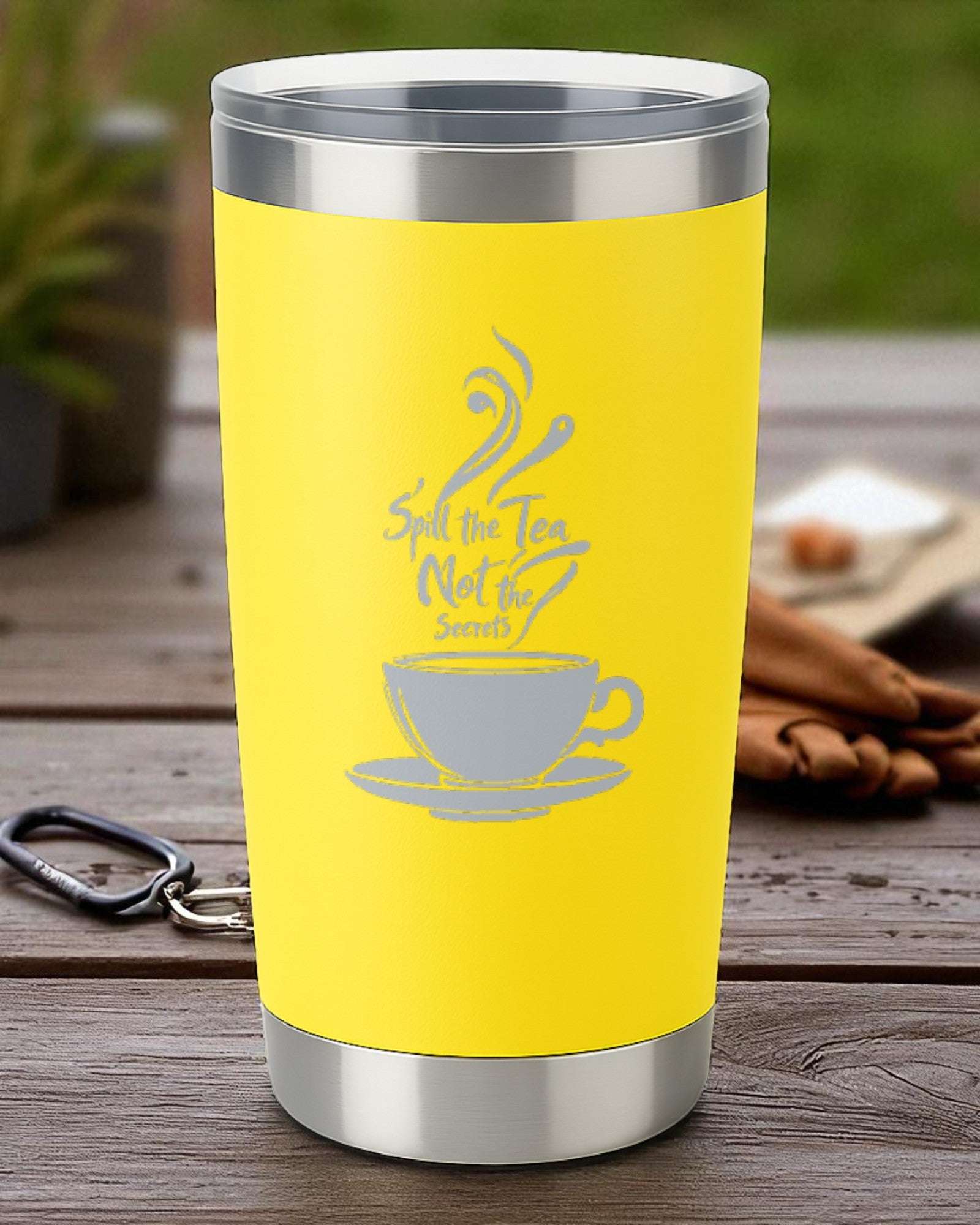 Spill the Tea, Not the Secrets – 20oz Laser Engraved Tumbler | Ctrl‑Alt‑Engrave Ctrl-Alt-Engrave