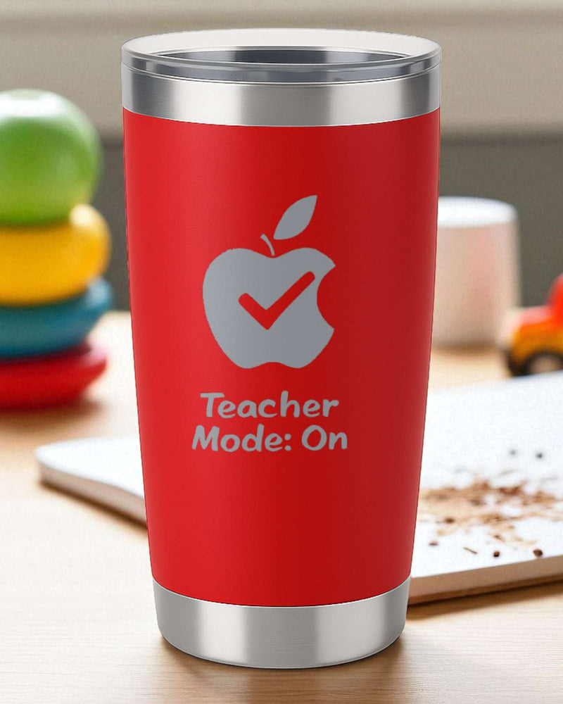 Teacher Mode: On – 20oz Engraved Tumbler – 2x2 Magnetic Canvas Art | Ctrl‑Alt‑Engrave