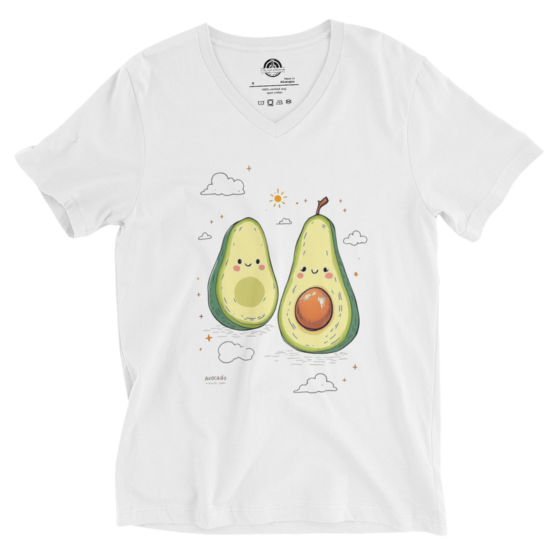 Food Art V-Neck Tee | Unisex Fruit Print Shirt | Aesthetic Graphic T-Shirt – 2x2 Magnetic Canvas Art | Ctrl‑Alt‑Engrave