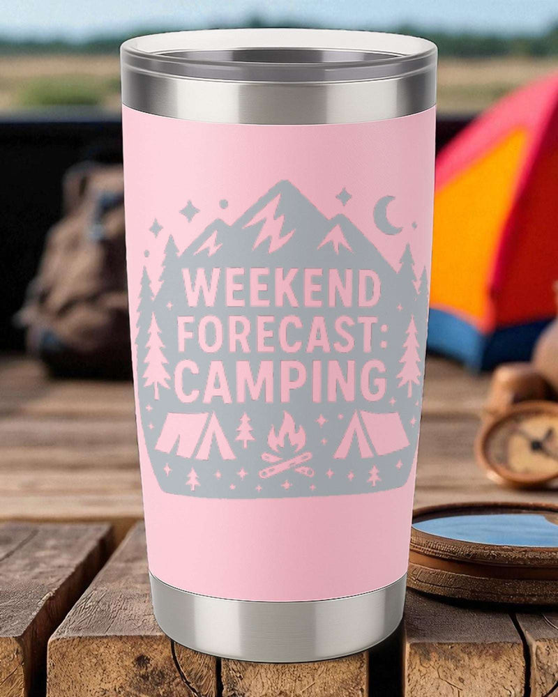 Weekend Forecast: Camping – 20oz Engraved Tumbler – 2x2 Magnetic Canvas Art | Ctrl‑Alt‑Engrave
